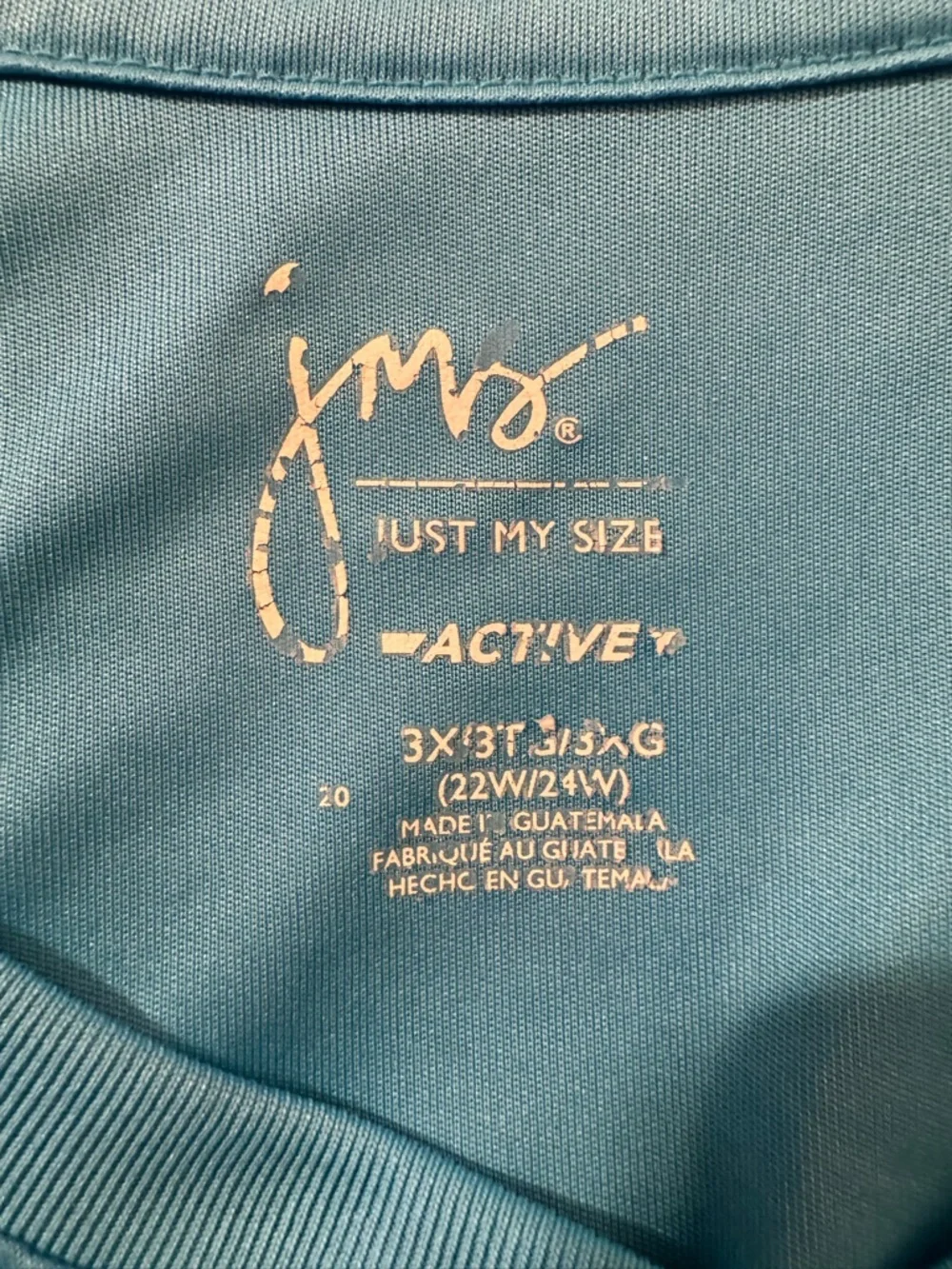 2 Pack Just My Size Active V-Neck Tops in Turquoise and Purple - Picture 7 of 9